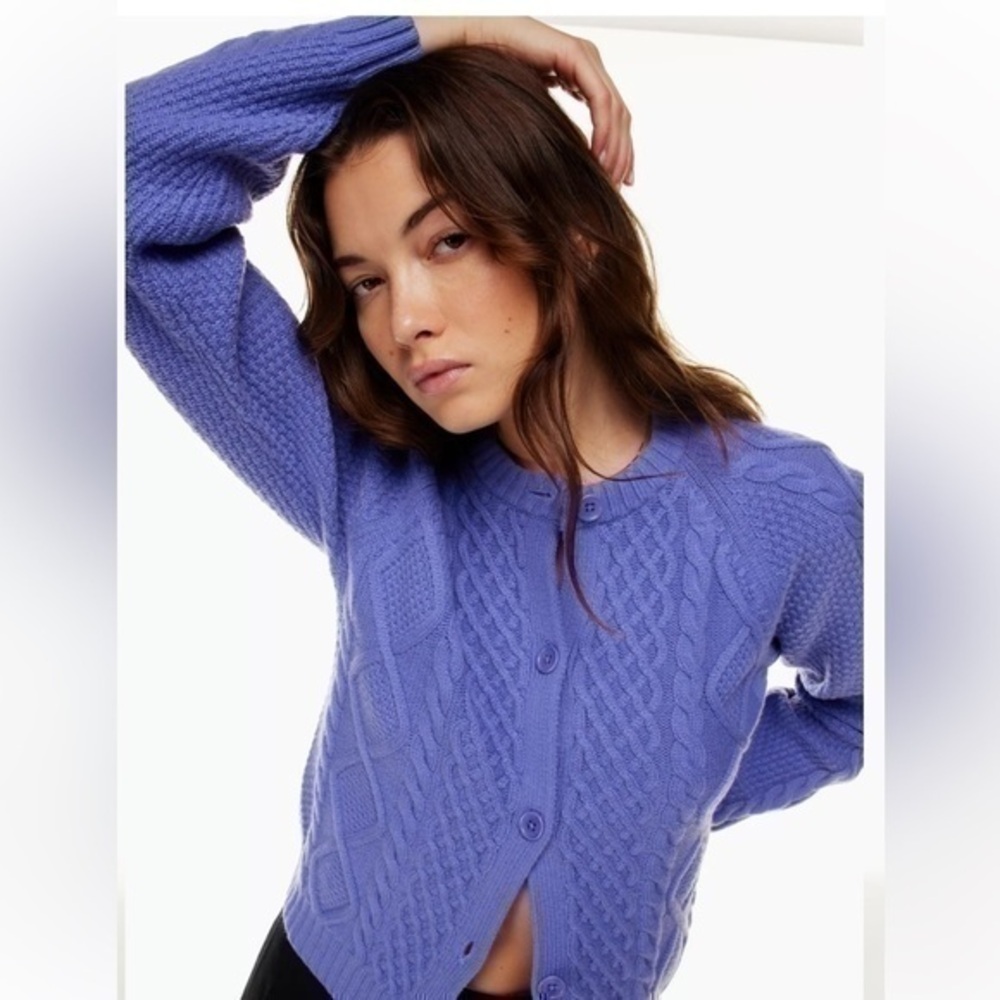 Aritzia Purple Cable Knit Sweater